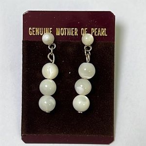 NEW Genuine Mother of Pearl Dangling Earrings